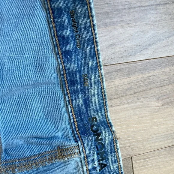 Sonoma straight crop jean distressed cuffed raw hem button fly casual 24W - Picture 13 of 17